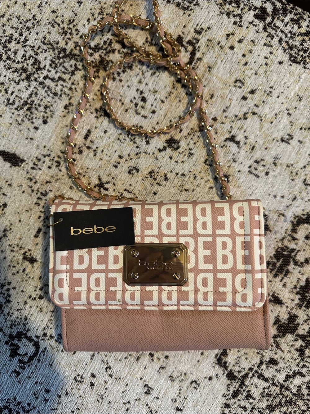 bebe Blush Logo Chain Crossbody Bag